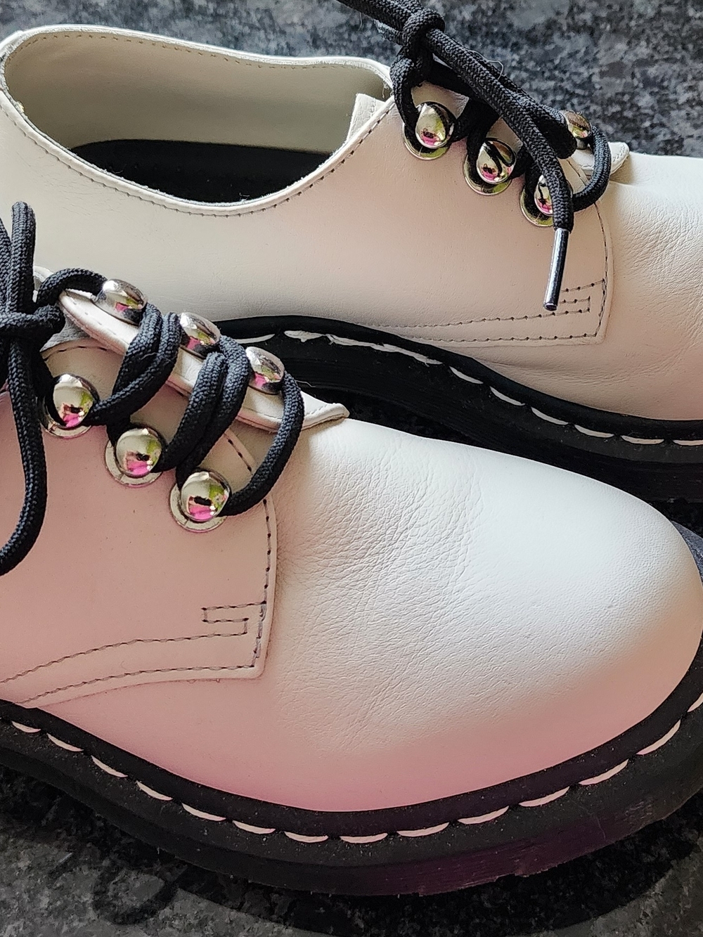 Dr. Martens 1461 HDW Bone Virginia Leather Oxford Shoes Women's 7 Hardware